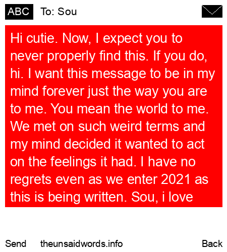 unsent message to Sou