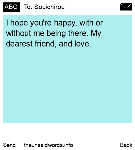 unsent message to Souichirou