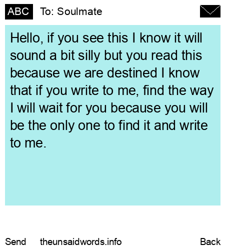 unsent message to Soulmate
