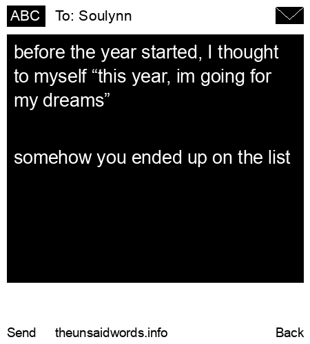 unsent message to Soulynn