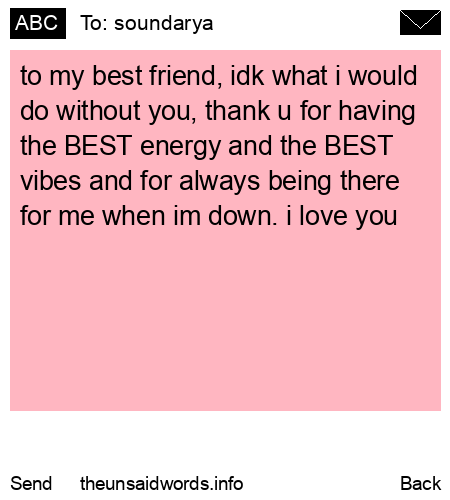 unsent message to soundarya