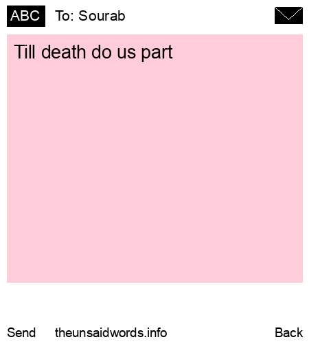 unsent message to Sourab