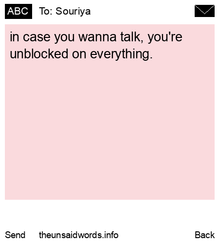 unsent message to Souriya