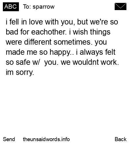 unsent message to sparrow