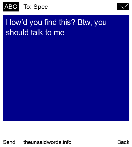 unsent message to Spec
