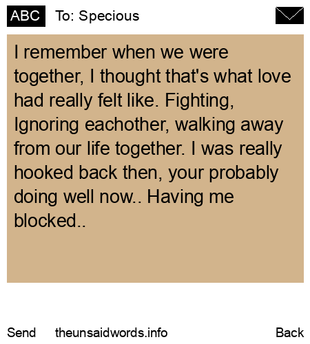 unsent message to Specious