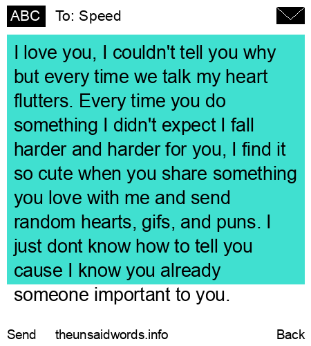 unsent message to Speed
