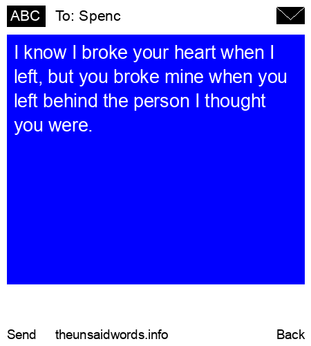 unsent message to Spenc