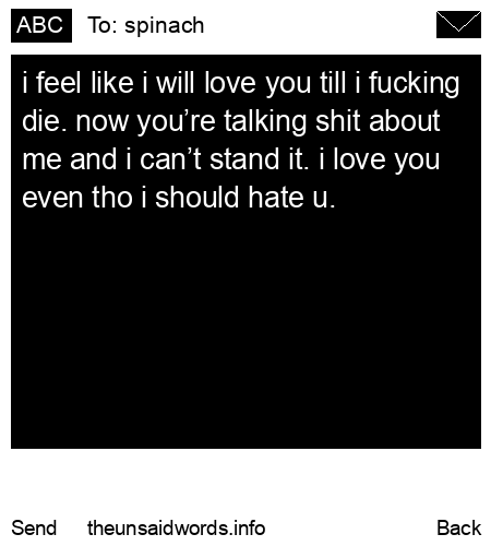 unsent message to spinach