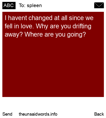 unsent message to spleen