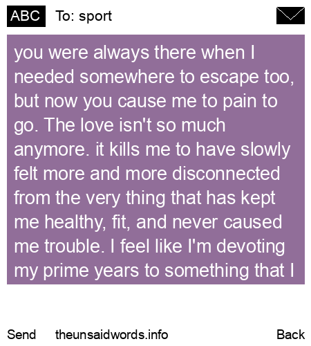 unsent message to sport