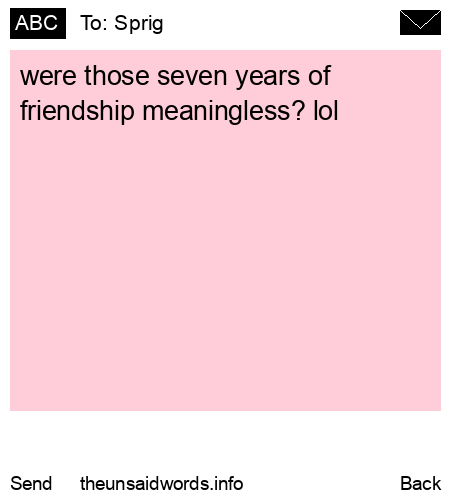 unsent message to Sprig
