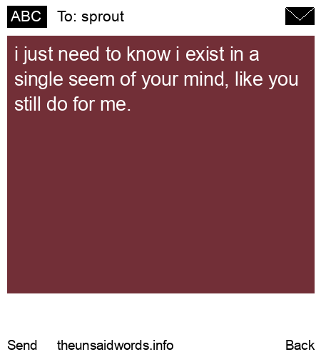unsent message to sprout