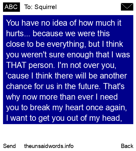 unsent message to Squirrel