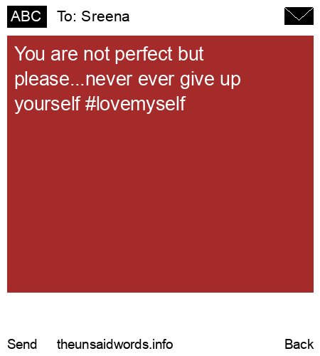 unsent message to Sreena