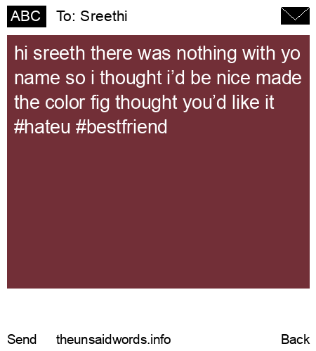 unsent message to Sreethi