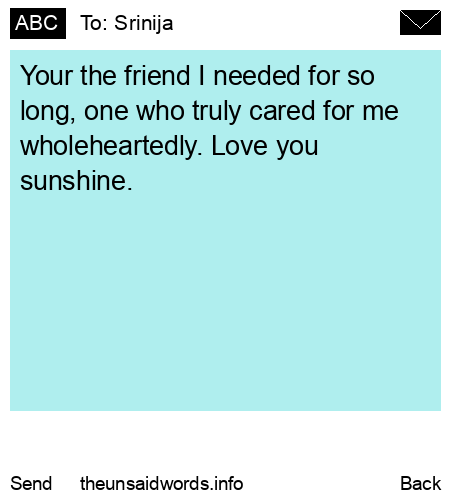 unsent message to Srinija