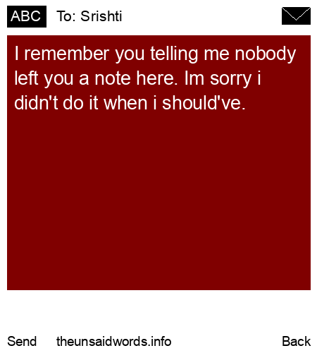 unsent message to Srishti