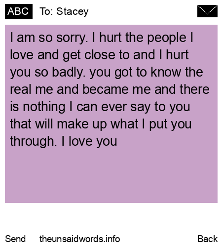 unsent message to Stacey