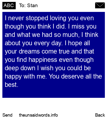 unsent message to Stan