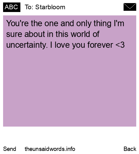 unsent message to Starbloom