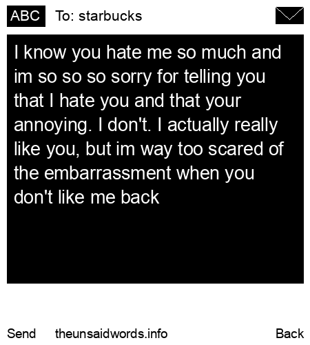 unsent message to starbucks