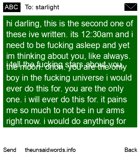 unsent message to starlight