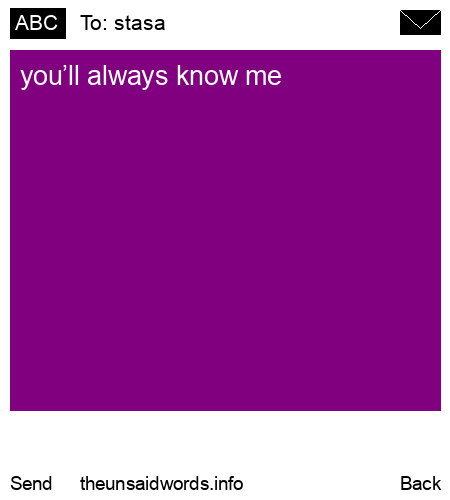 unsent message to stasa
