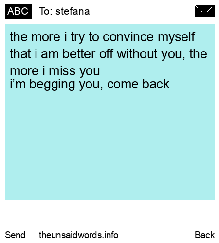 unsent message to stefana