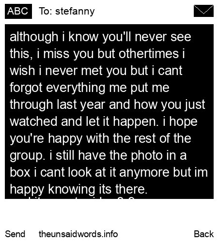 unsent message to stefanny