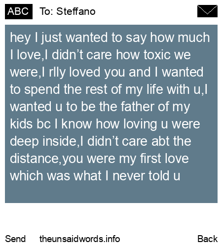 unsent message to Steffano