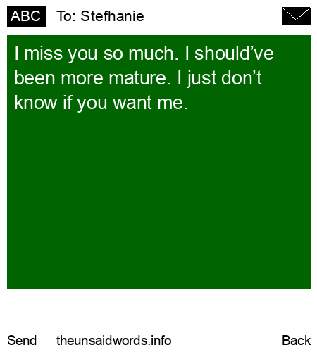 unsent message to Stefhanie