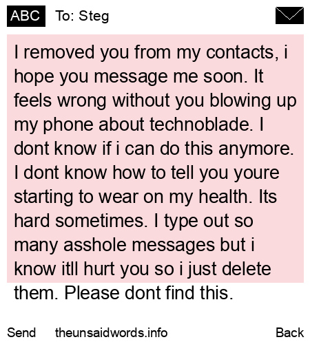 unsent message to Steg
