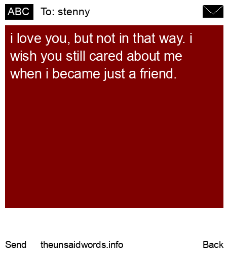 unsent message to stenny