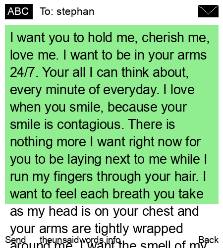 unsent message to stephan