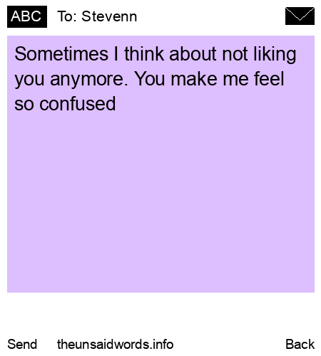 unsent message to Stevenn