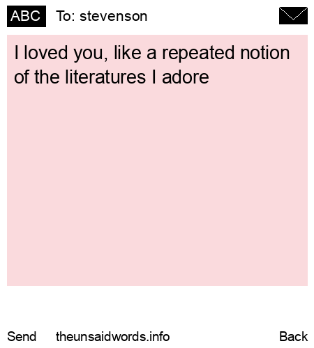 unsent message to stevenson