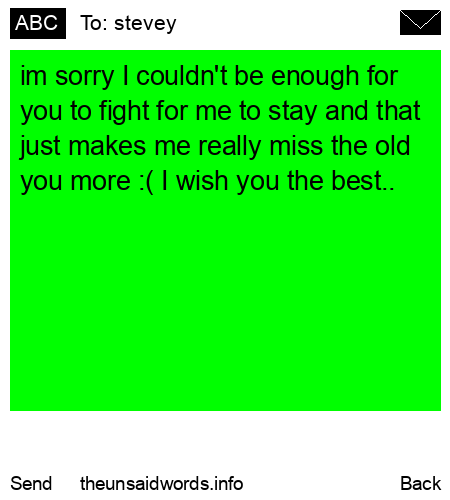 unsent message to stevey