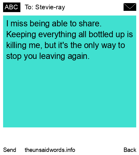 unsent message to Stevie-ray