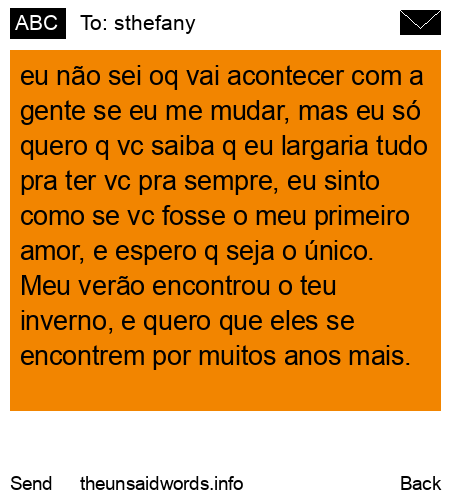 unsent message to sthefany