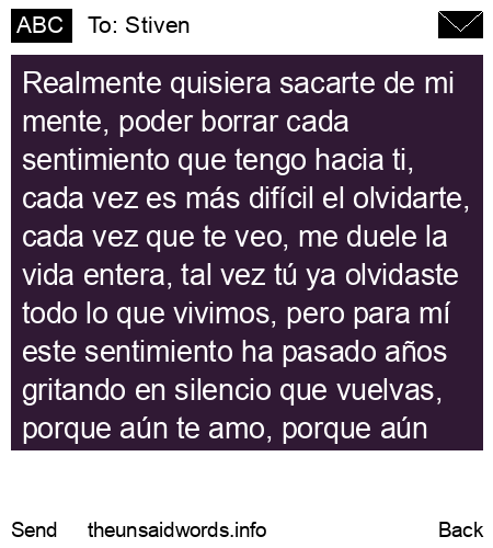 unsent message to Stiven