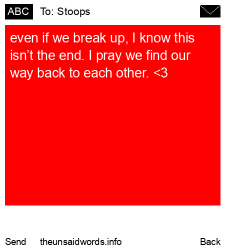 unsent message to Stoops