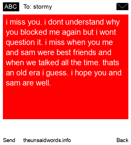 unsent message to stormy