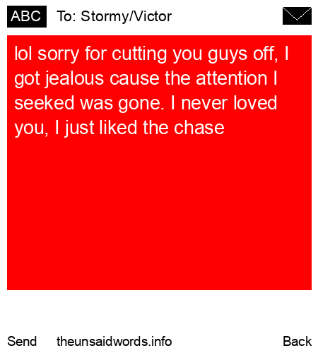 unsent message to Stormy/Victor
