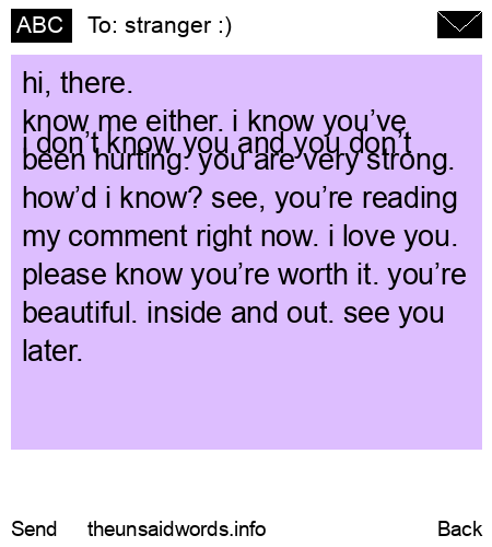 unsent message to stranger :)