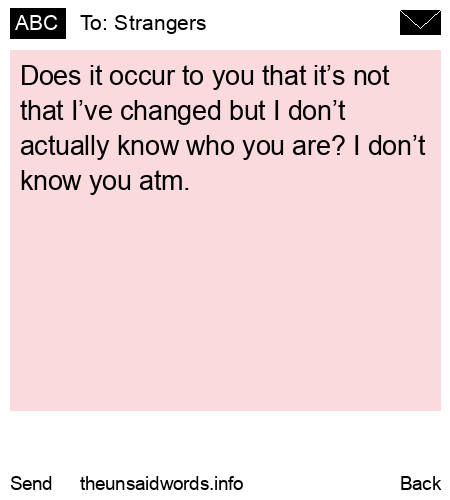 unsent message to Strangers