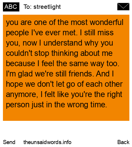 unsent message to streetlight