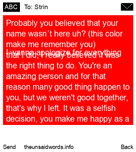 unsent message to Strin