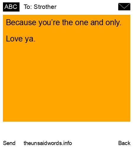 unsent message to Strother