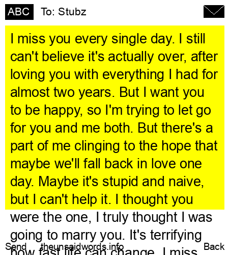 unsent message to Stubz